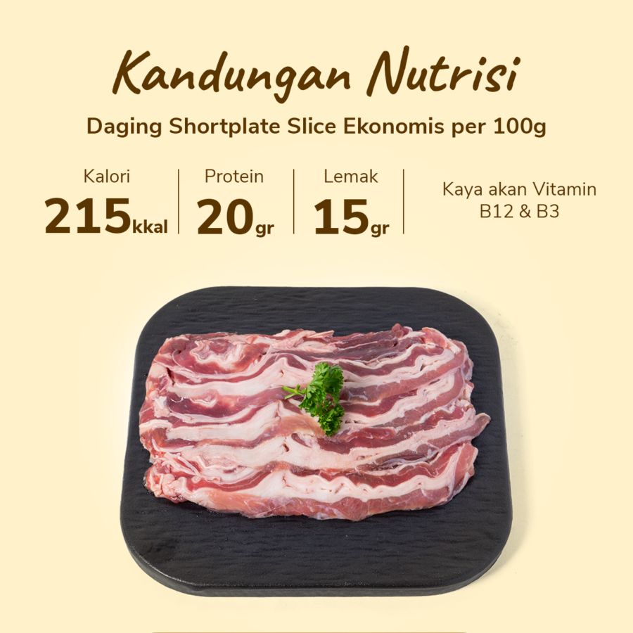 Daging Shortplate Slice Ekonomis 250gram
