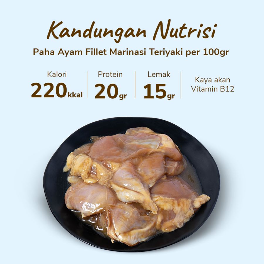 Paha Ayam Fillet Marinasi Teriyaki Astro Farm 450-550gram 1pcs