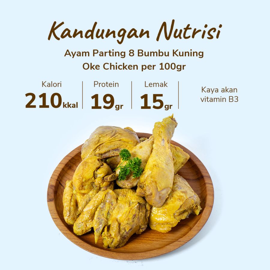 Ayam Parting 8 Bumbu Kuning Oke Chicken 500-600gram
