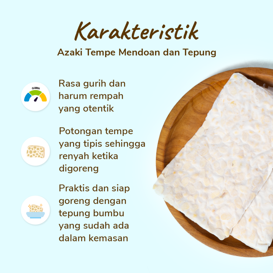 Azaki Tempe Mendoan dan Tepung 3 pcs 1pack