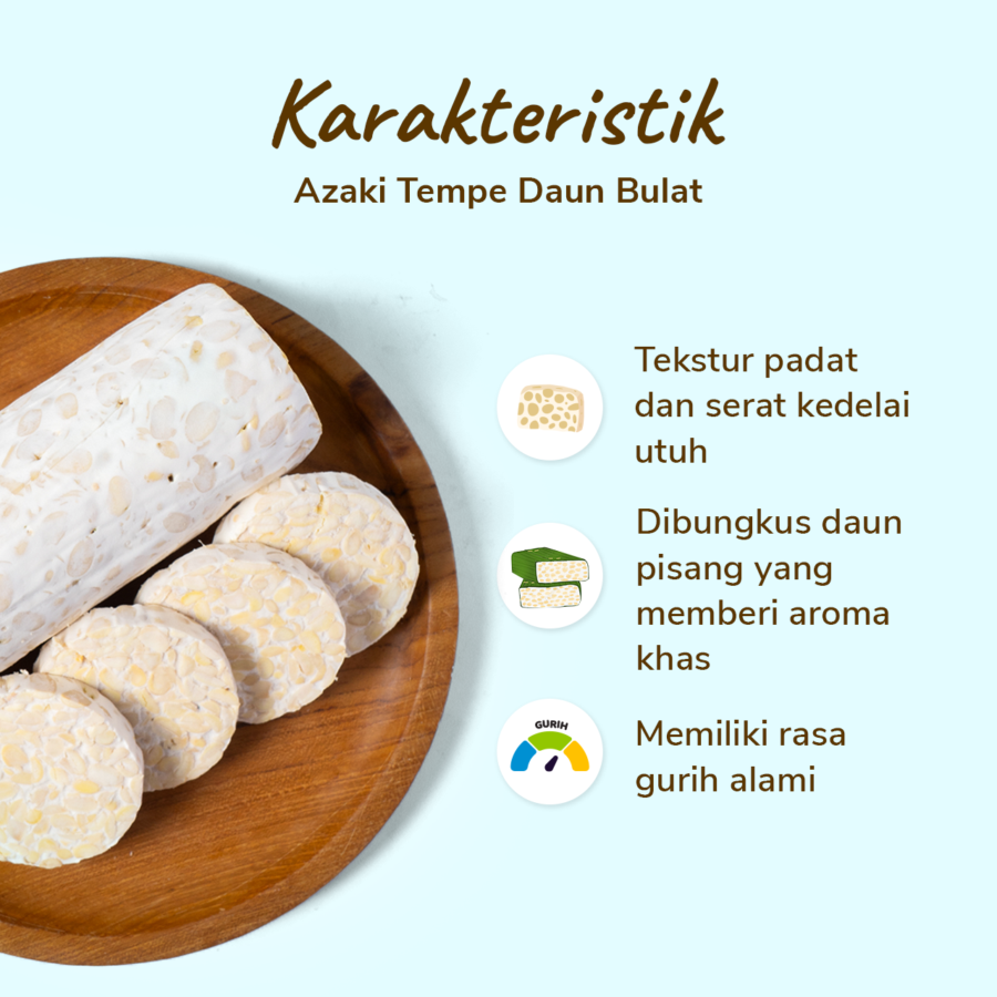 Azaki Tempe Daun Bulat 1 pcs 350gram