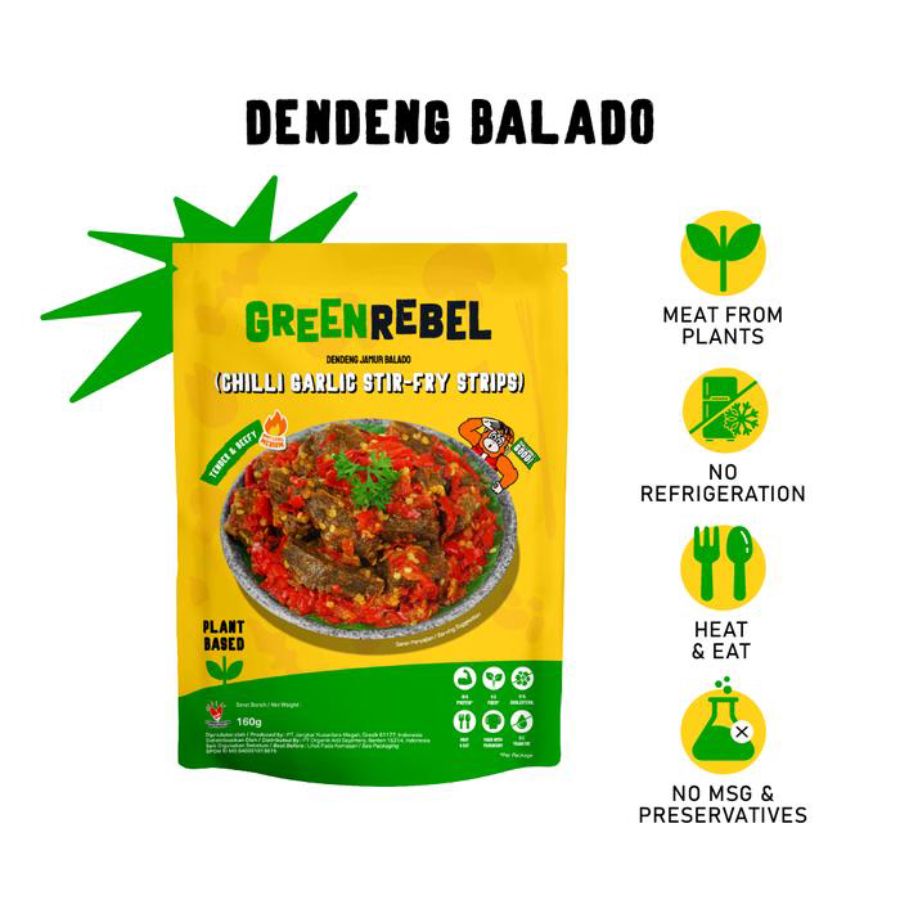 Green Rebel Dendeng Jamur Balado Chili Garlic Stir-Fry Strips 160gram