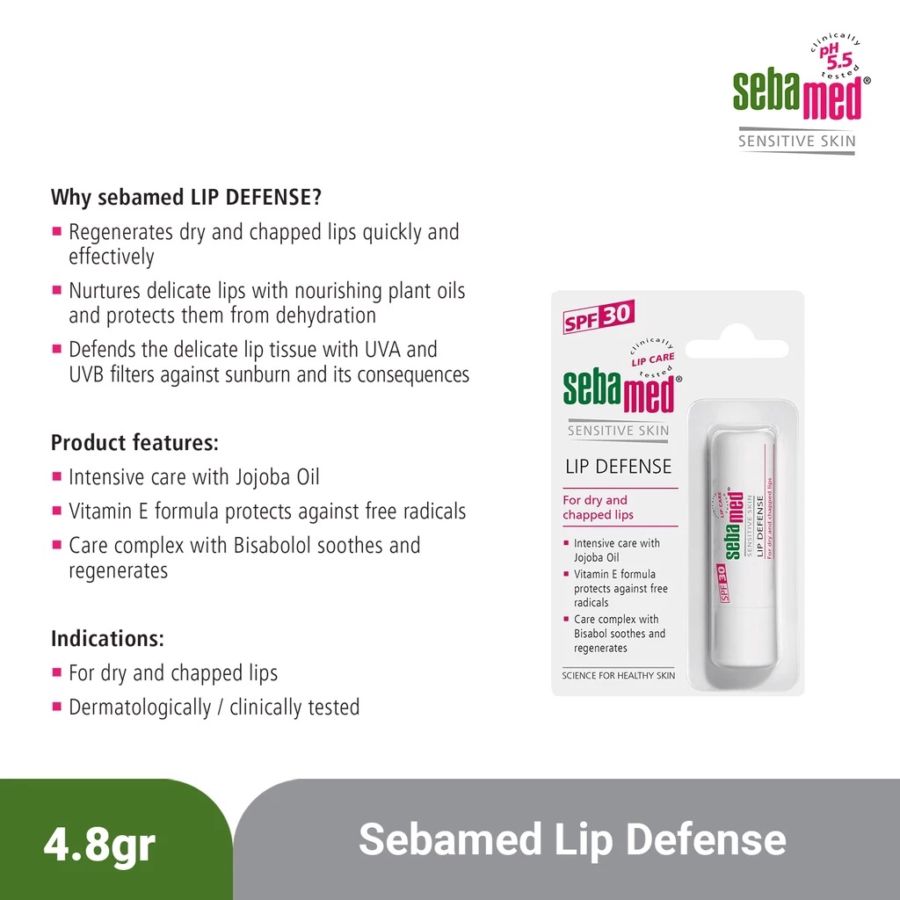 Sebamed Lip Defense Triple Protection SPF30 Lip Balm 4gram