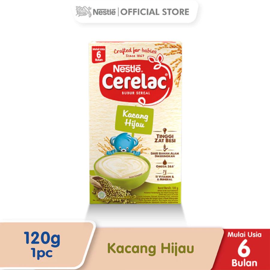 Cerelac Bubur Sereal Kacang Hijau 6+ Bulan Makanan Bayi 120gram