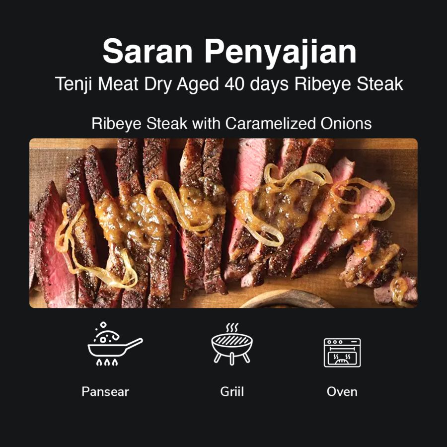 Dry Aged 40 days Ribeye Steak Tenji Meat 220gram