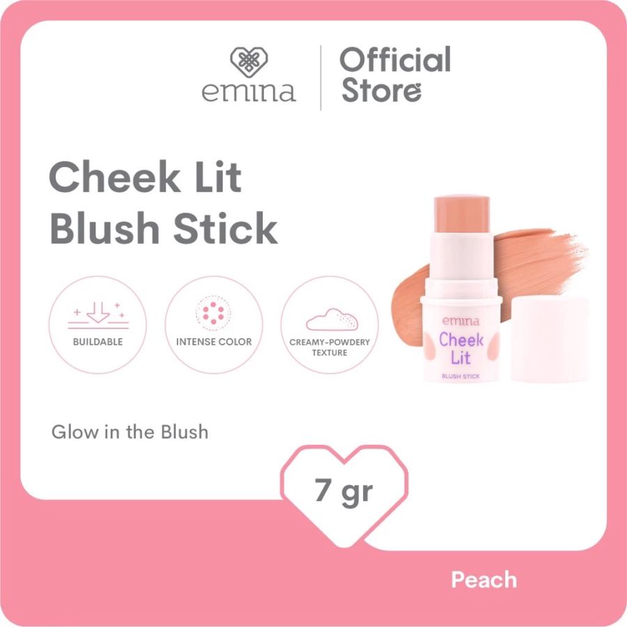 Emina Cheek Lit Peach Blush Stick 7gram