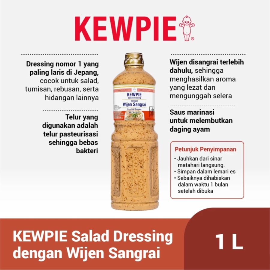 Kewpie Salad Dressing Dengan Wijen Sangrai 1000ml