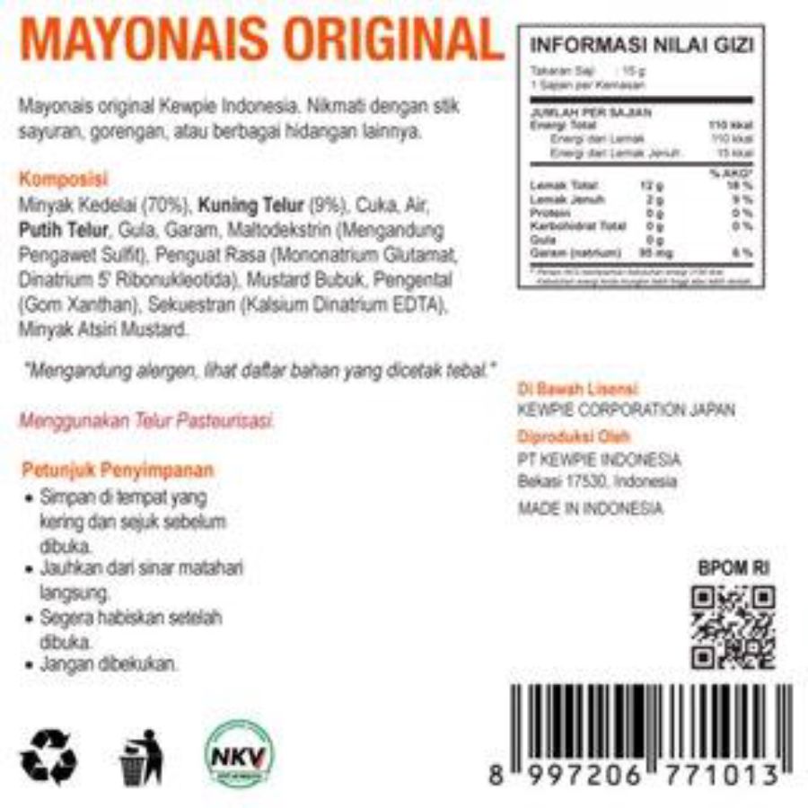 Kewpie Mayonais Original 300gram