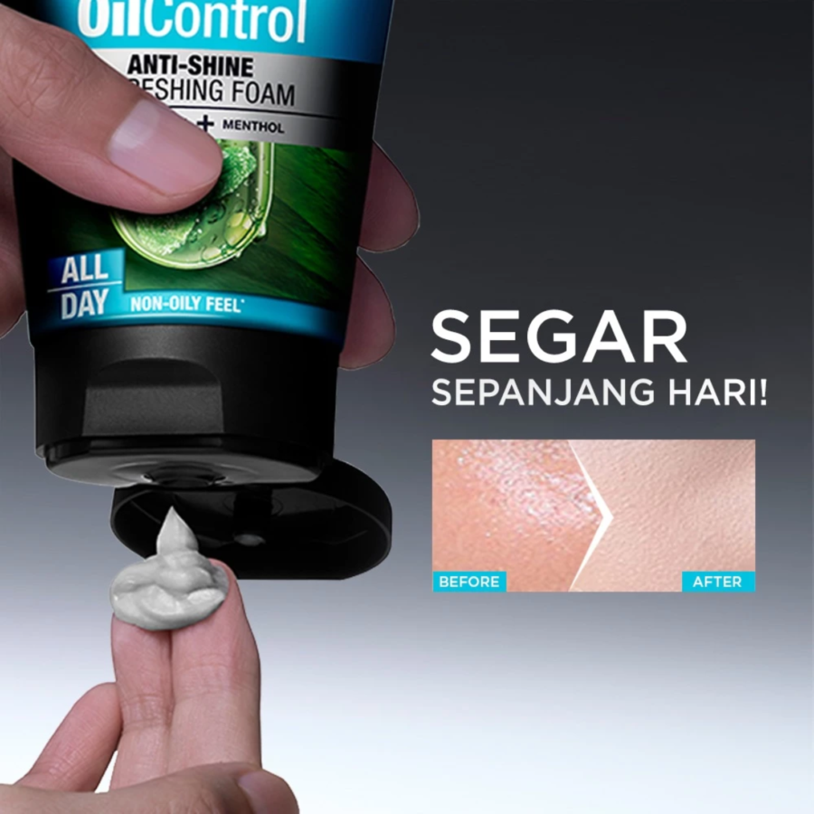 Garnier Men Oil Control Anti-Shine Refreshing Foam Facial Wash 100ml