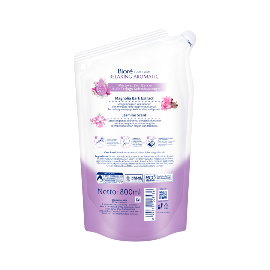 Biore Body Foam Relaxing Aromatic Pouch 800ml