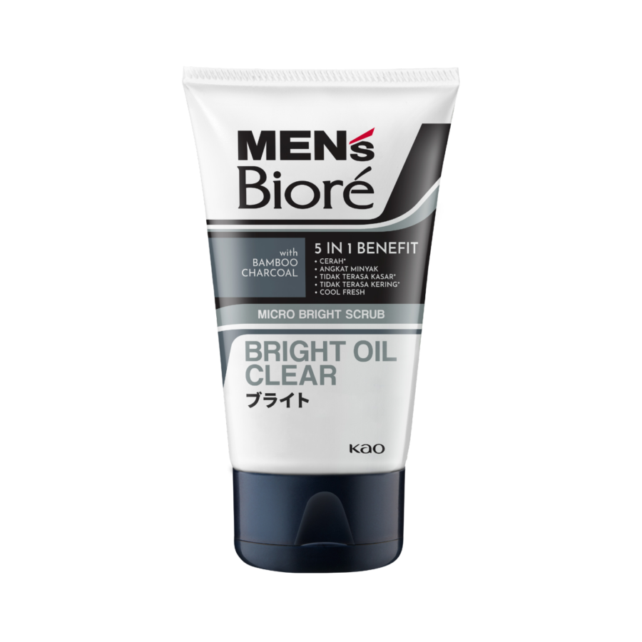 Men's Biore Bright Oil Clear Micro Bright Scrub Facial Wash 100gram