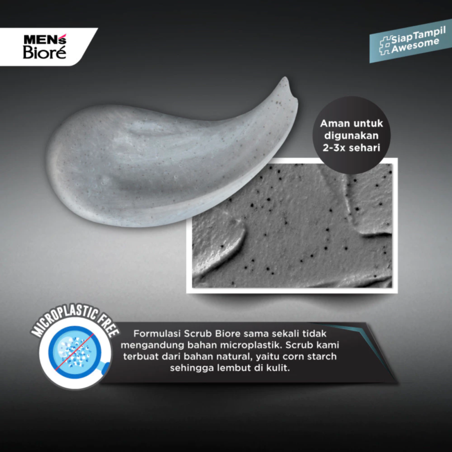 Men's Biore Bright Oil Clear Micro Bright Scrub Facial Wash 100gram