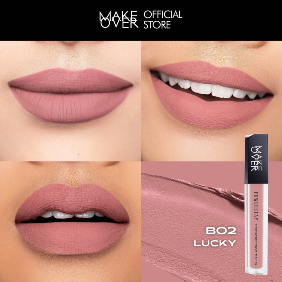 Make Over Powerstay Transferproof Matte B02 Lucky Lip Cream 7gram