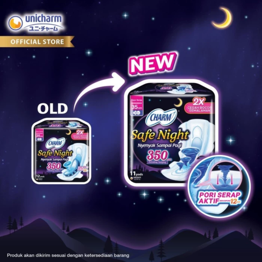 Charm Safe Night Gathers 35cm Pembalut Kewanitaan 11pads