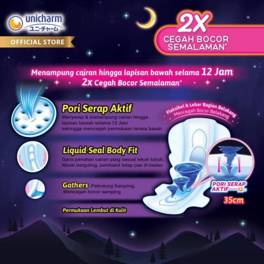 Charm Safe Night Gathers 35cm Pembalut Kewanitaan 11pads