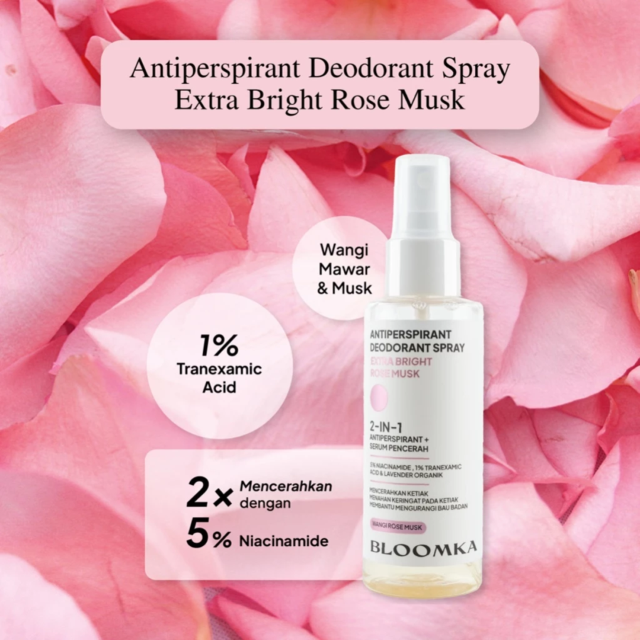 Bloomka Bright Rose Musk Antiperspirant Deodorant Spray 100ml