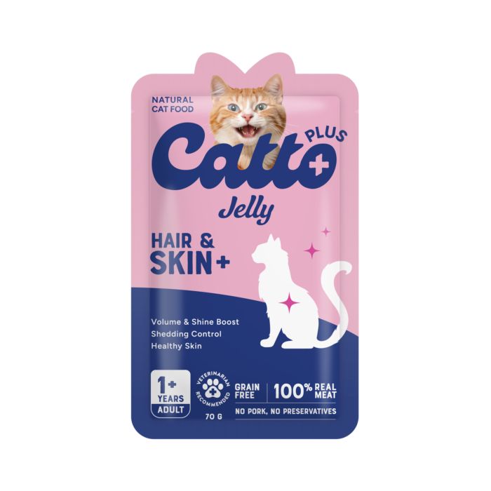 Catto Plus Jelly Hair & Skin Makanan Kucing Basah