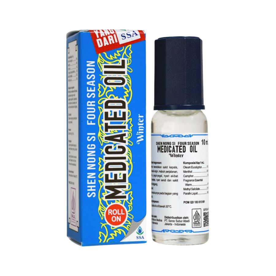 Four Season Herbal Medicated Oil Winter Minyak Angin Roll On 10ml