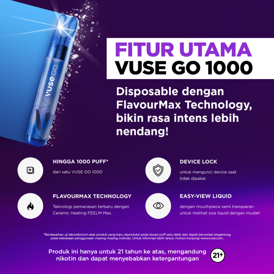 Vuse Go 1000 Grape Ice Rokok Elektrik 1pcs