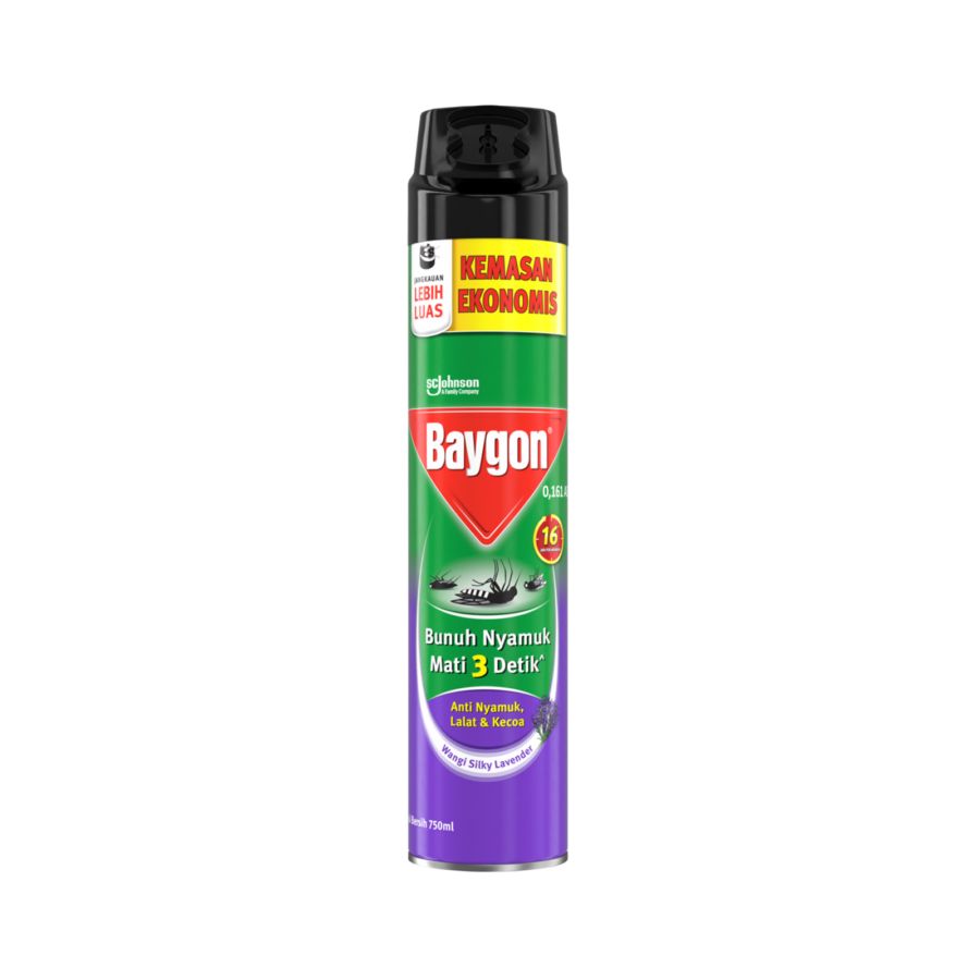 Baygon Aerosol Silky Lavender Pembasmi Serangga 750ml