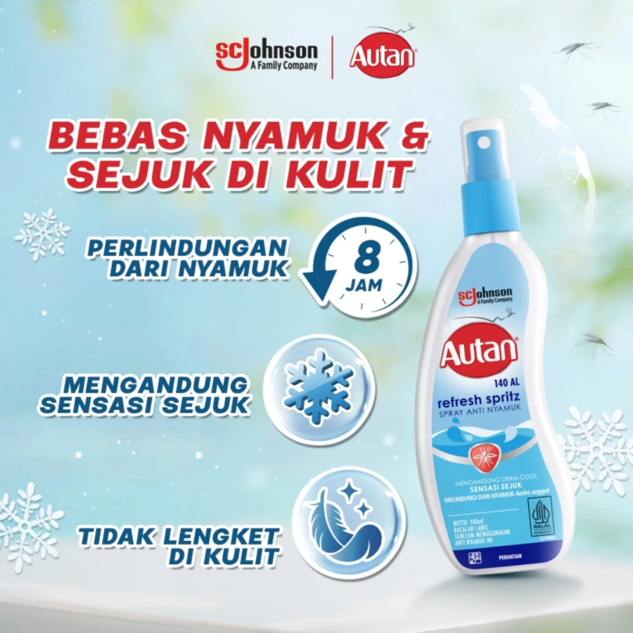 Autan Refresh Spritz Bottle Spray Anti Nyamuk 100ml