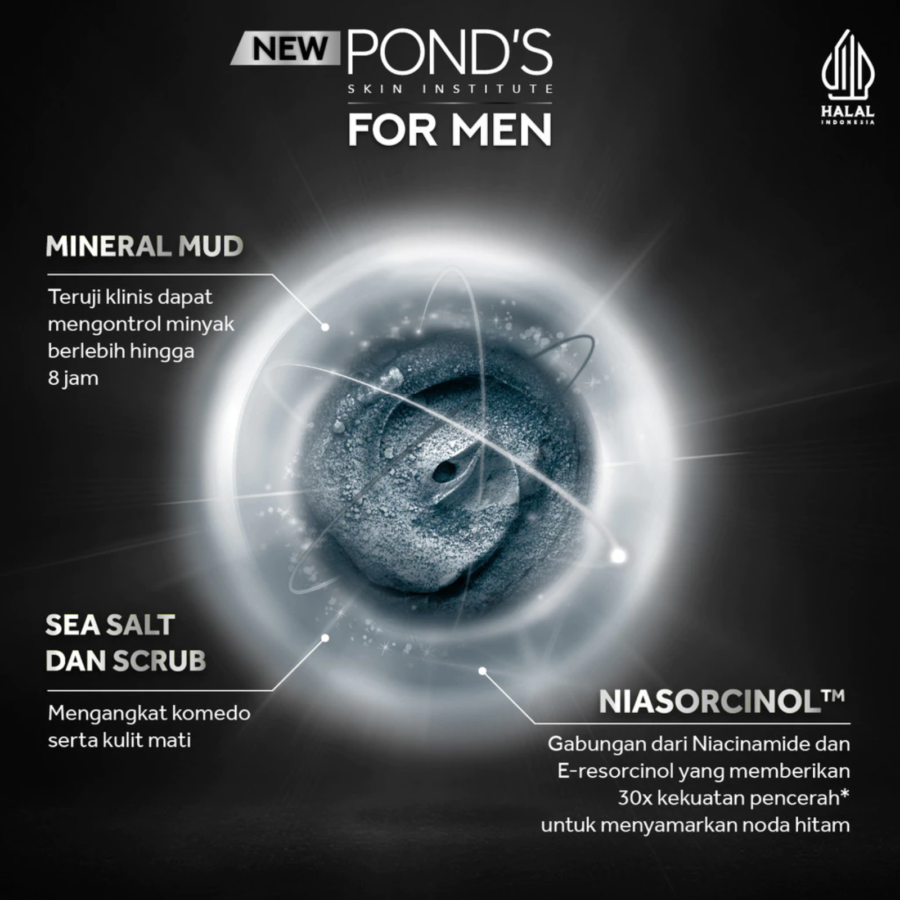 Pond's Men Oil Control & Comedo Removal Icy Scrub Face Wash 100gram