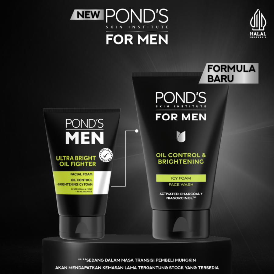 Pond's Men Oil Control & Brightening Icy Foam Face Wash 100gram