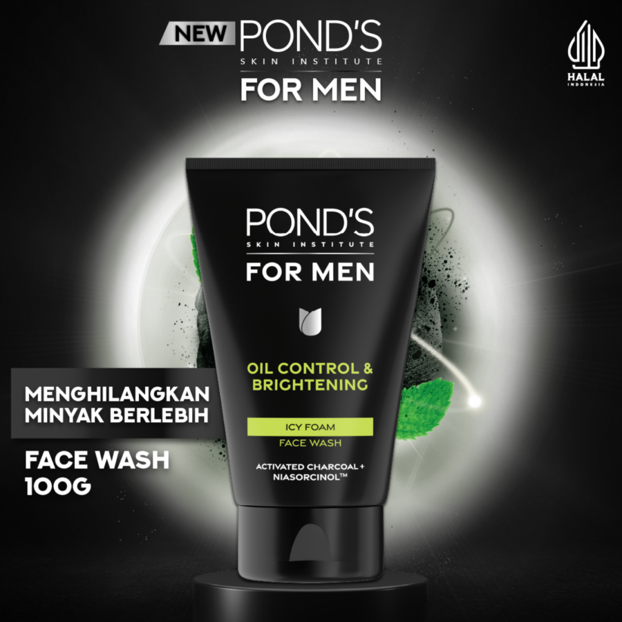 Pond's Men Oil Control & Brightening Icy Foam Face Wash 100gram