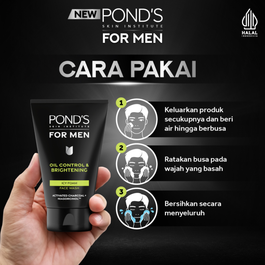 Pond's Men Oil Control & Brightening Icy Foam Face Wash 100gram
