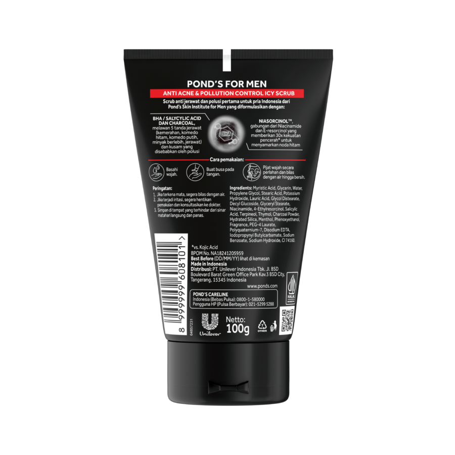 Pond's Men Anti Acne & Pollution Control Icy Scrub Face Wash 100gram