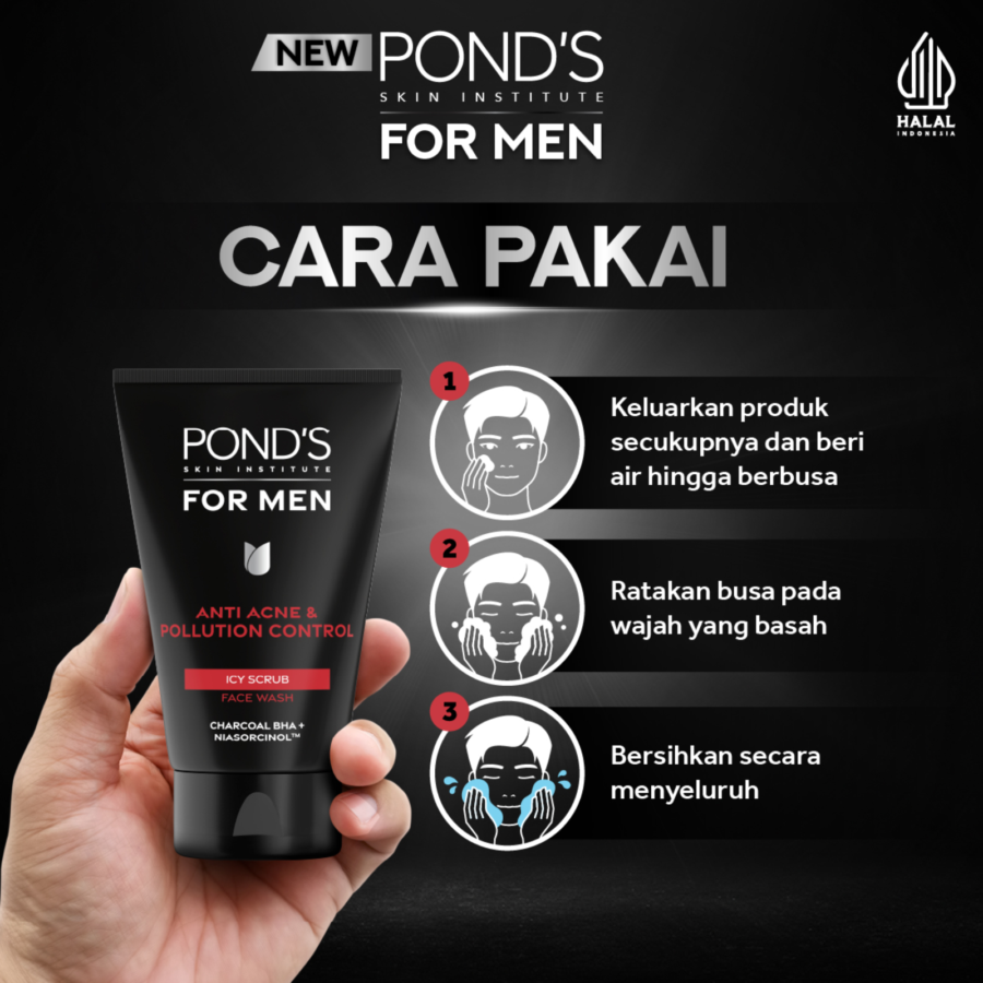 Pond's Men Anti Acne & Pollution Control Icy Scrub Face Wash 100gram
