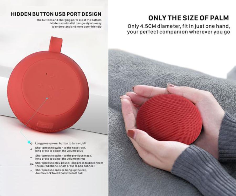 KiiP Round Bluetooth Wireless Speaker Portable Y6 1pcs