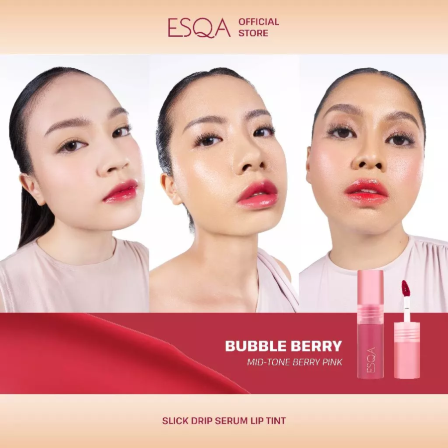 Esqa Slick Drip Serum Lip Tint Bubble Berry 1pcs