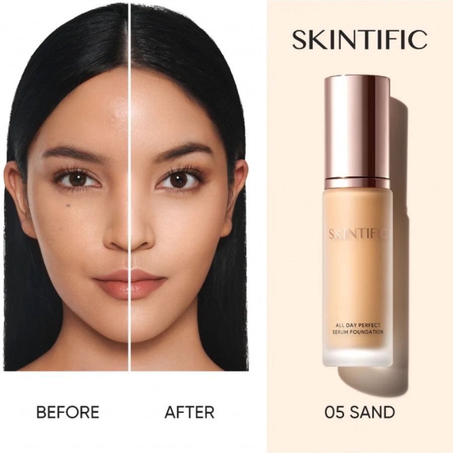 Skintific All Day Perfect Serum Foundation 05 Sand 1pcs