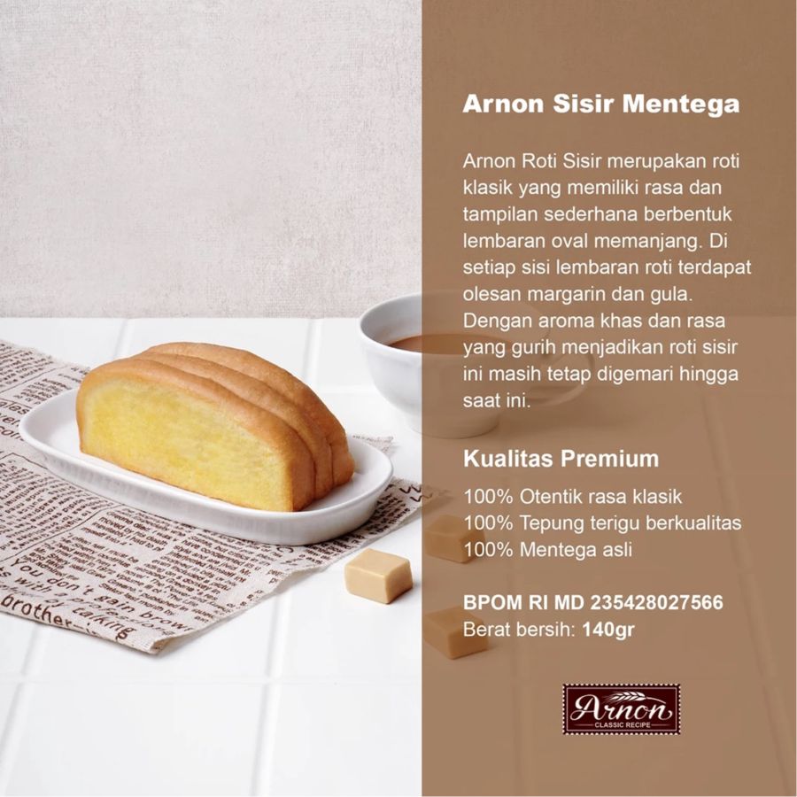Arnon Bakery Roti Sisir Mentega 140gram
