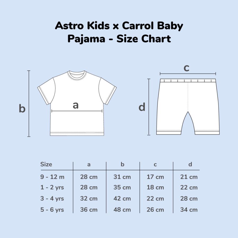 Astro Kids x Carrol Baby Pajama Short - Vegetable Cream 5-6 Years 1pack