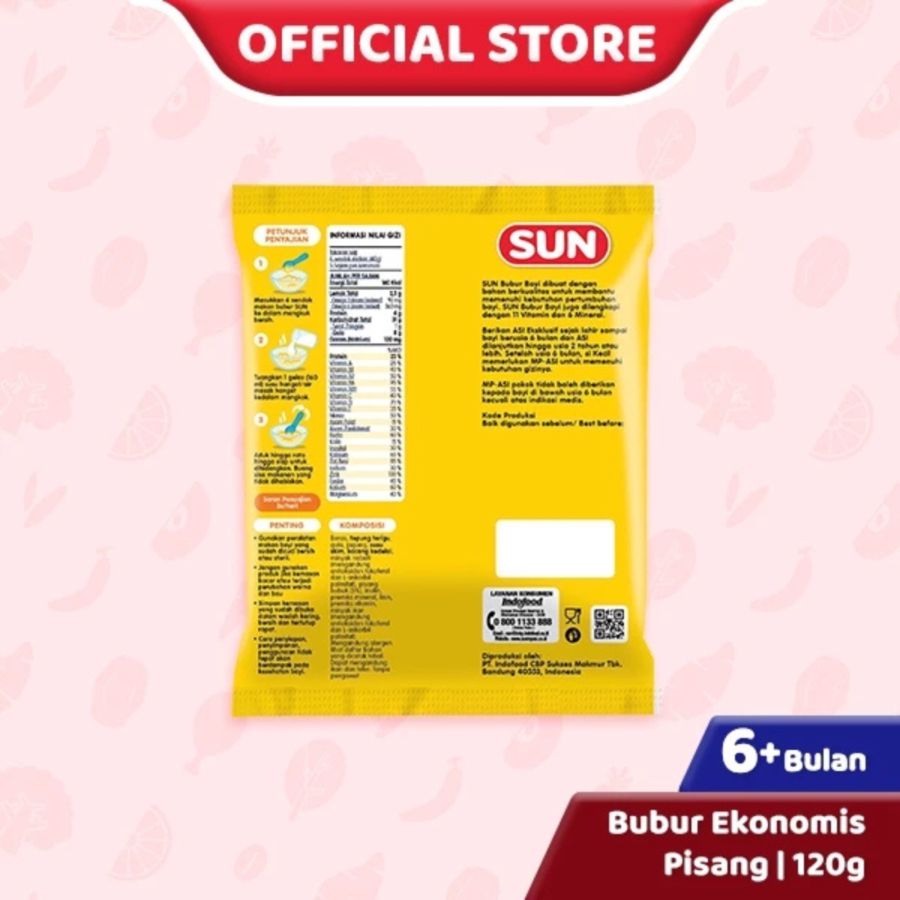 Sun Bubur Susu Sereal Ekonomis Rasa Pisang 6+ Bulan 120gram