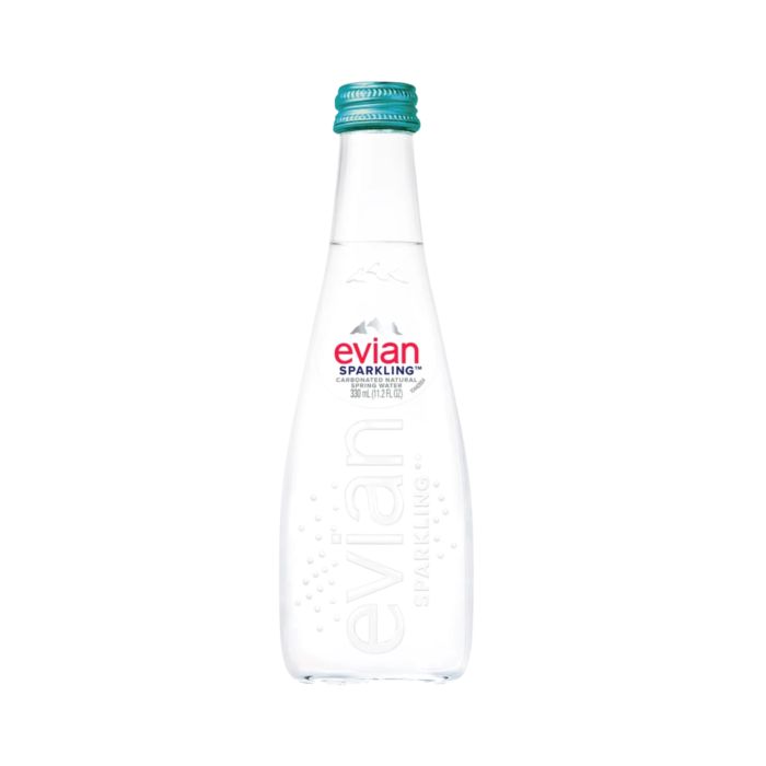 Evian Sparkling Mineral Water Glass