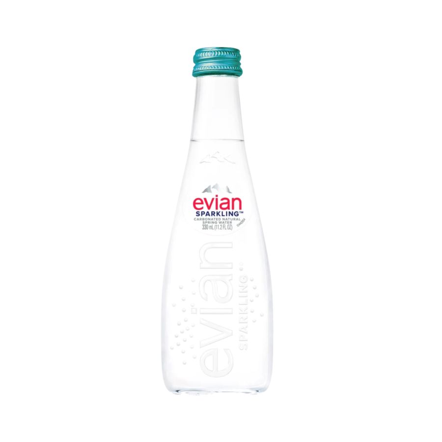 Evian Sparkling Mineral Water Glass 330ml