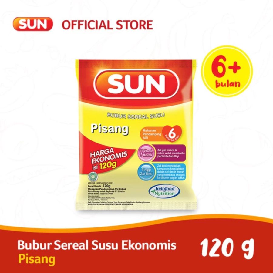 Sun Bubur Susu Sereal Ekonomis Rasa Pisang 6+ Bulan 120gram