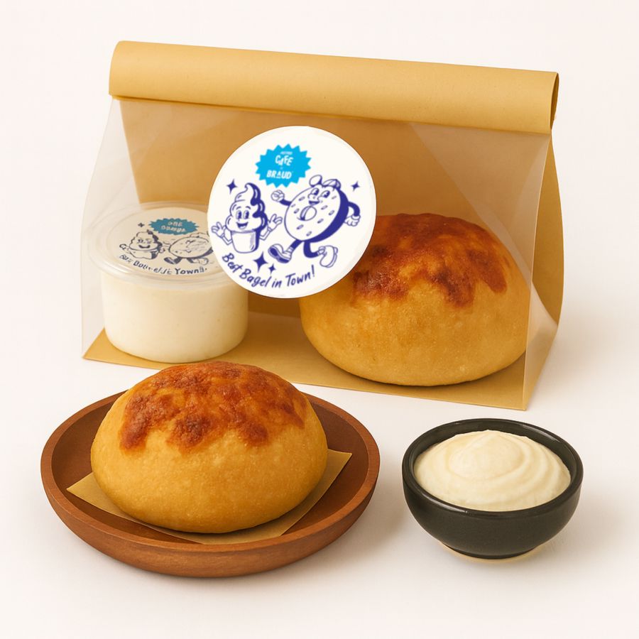 Double Cheese Bagel & The OG Cream Cheese Astro Cafe x Braud 1pcs