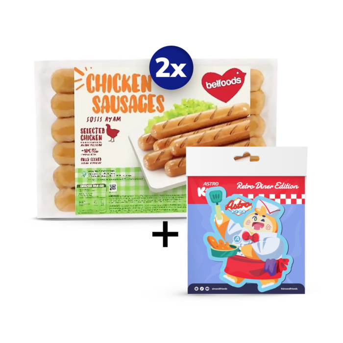 [Bundle] 2 Belfoods Sosis Ayam 6pcs + 1 Sticky Cafe Magnet Pong - Astro Kids
