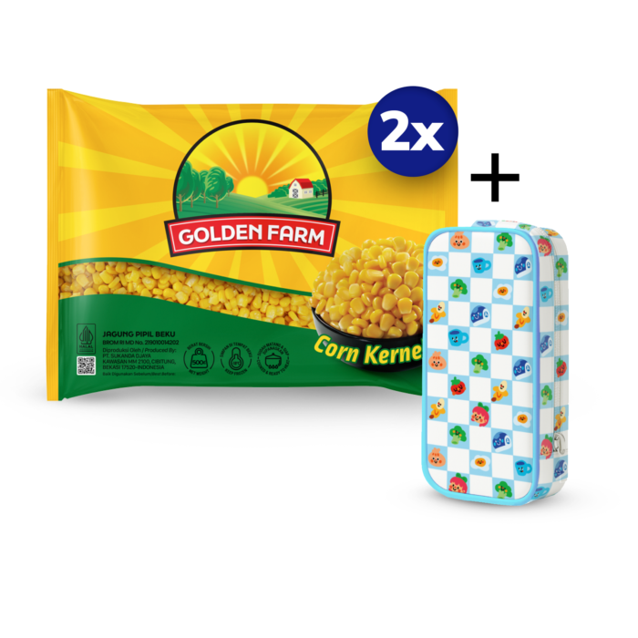 [Bundle] 2 Golden Farm Kernel Corn 500gram + Pencil Case Astro Kids - Blue