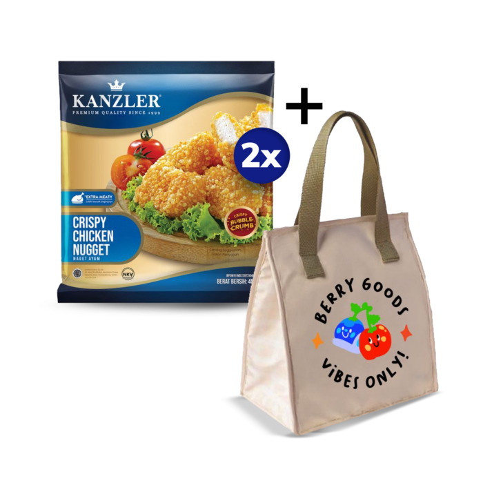 [Bundle] 2 Kanzler Crispy Chicken Nugget 450 gram + 1 Thermal Bag Berry Design - Astro Kids
