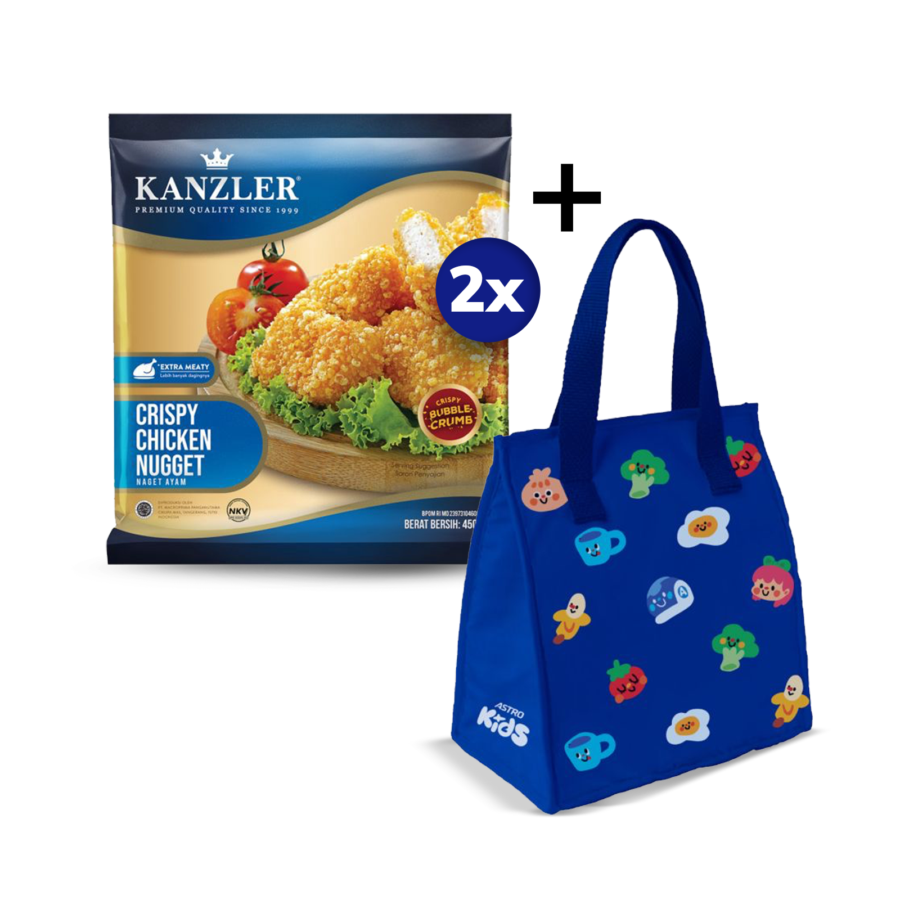 [Bundle] 2 Kanzler Crispy Chicken Nugget 450 gram + 1 Thermal Bag Veggie Design - Astro Kids