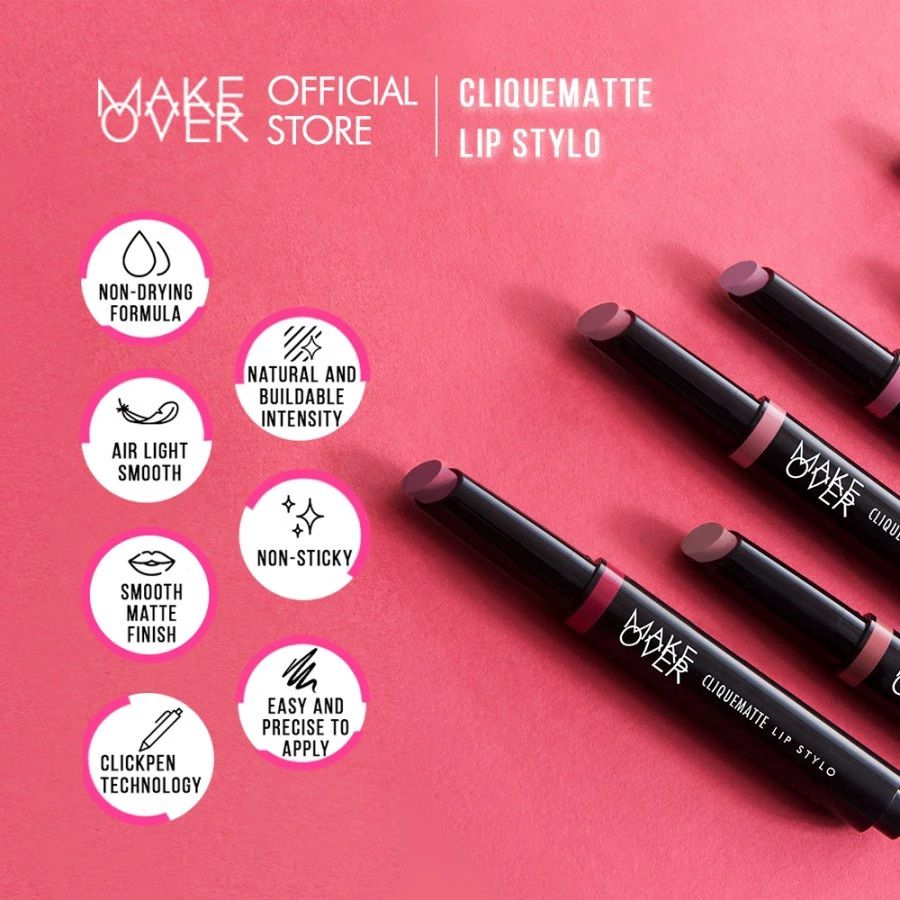 MAKE OVER Cliquematte Lip Stylo 202 Hollywood Lip Cream 2gram