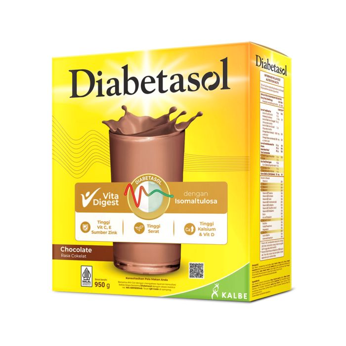 Diabetasol Susu Nutrisi Diabetes Gula Darah Terkontrol Cokelat