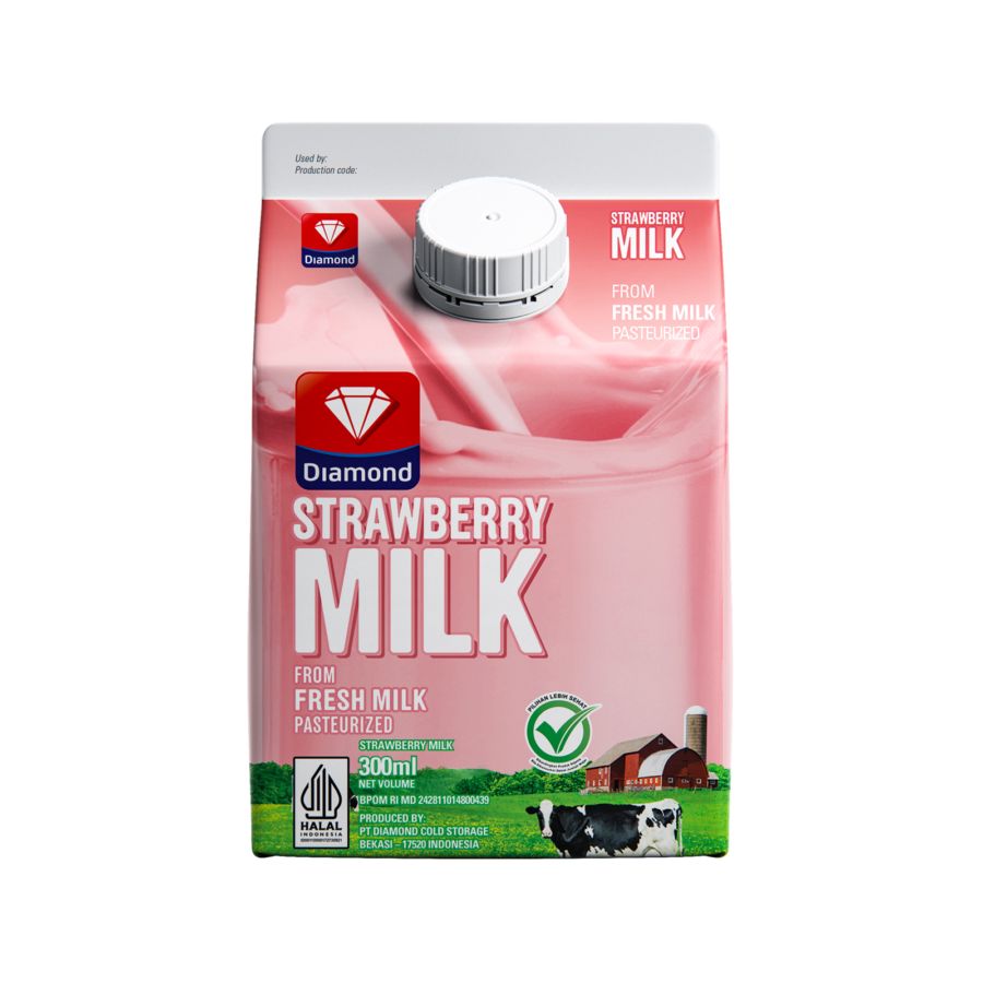 Diamond Fresh Milk Strawberry 300ml