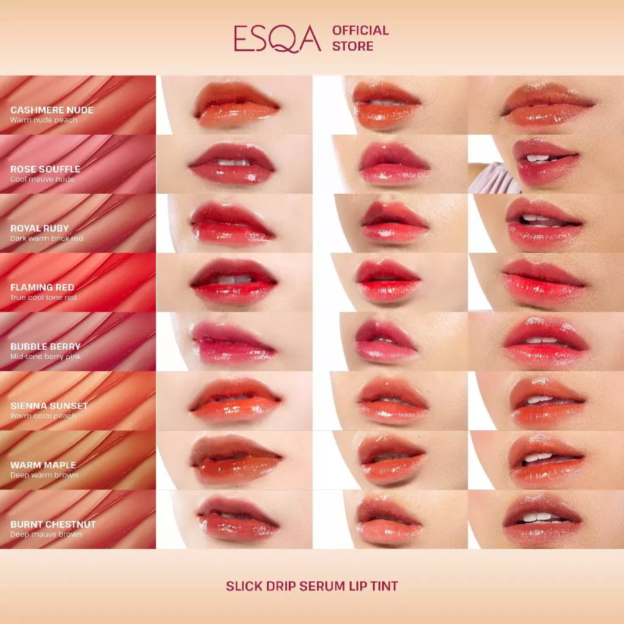 Esqa Slick Drip Serum Lip Tint Bubble Berry 1pcs