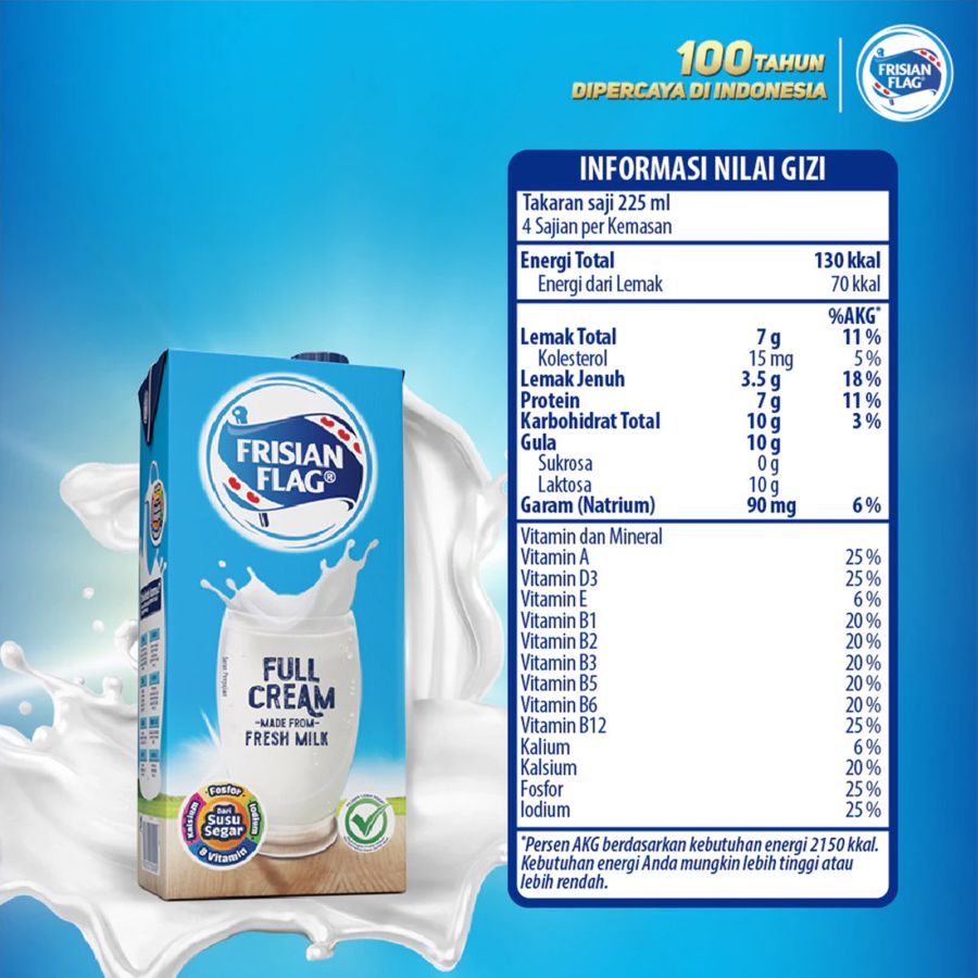 Frisian Flag Full Cream Susu UHT 225ml